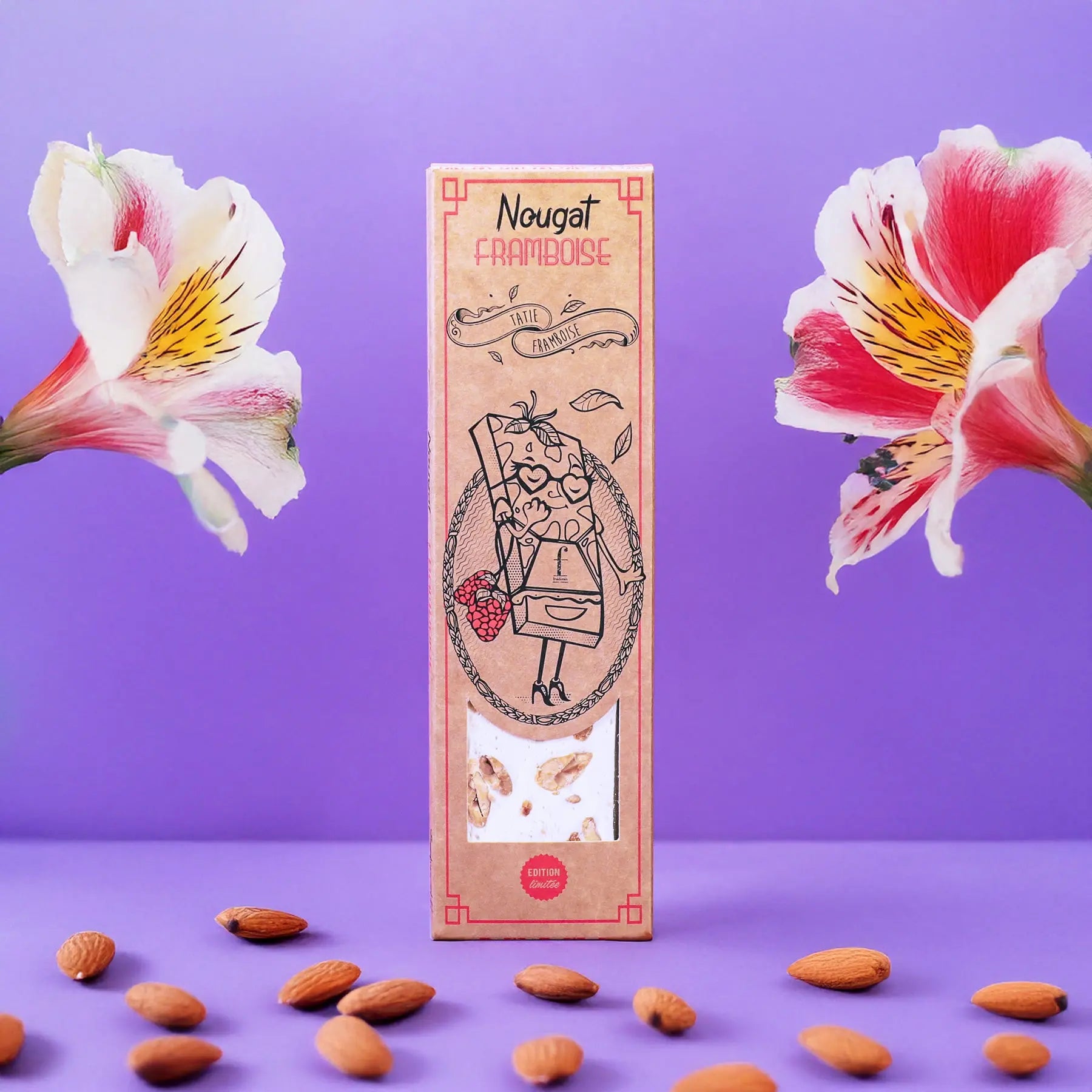 Barre de nougat Framboise 80 g La confiserie Fruidoraix