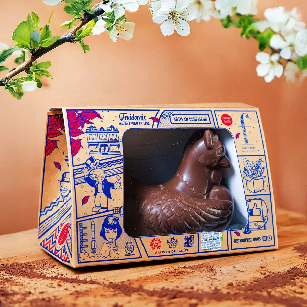 Poule au chocolat au lait de Pâques 200 g La confiserie Fruidoraix