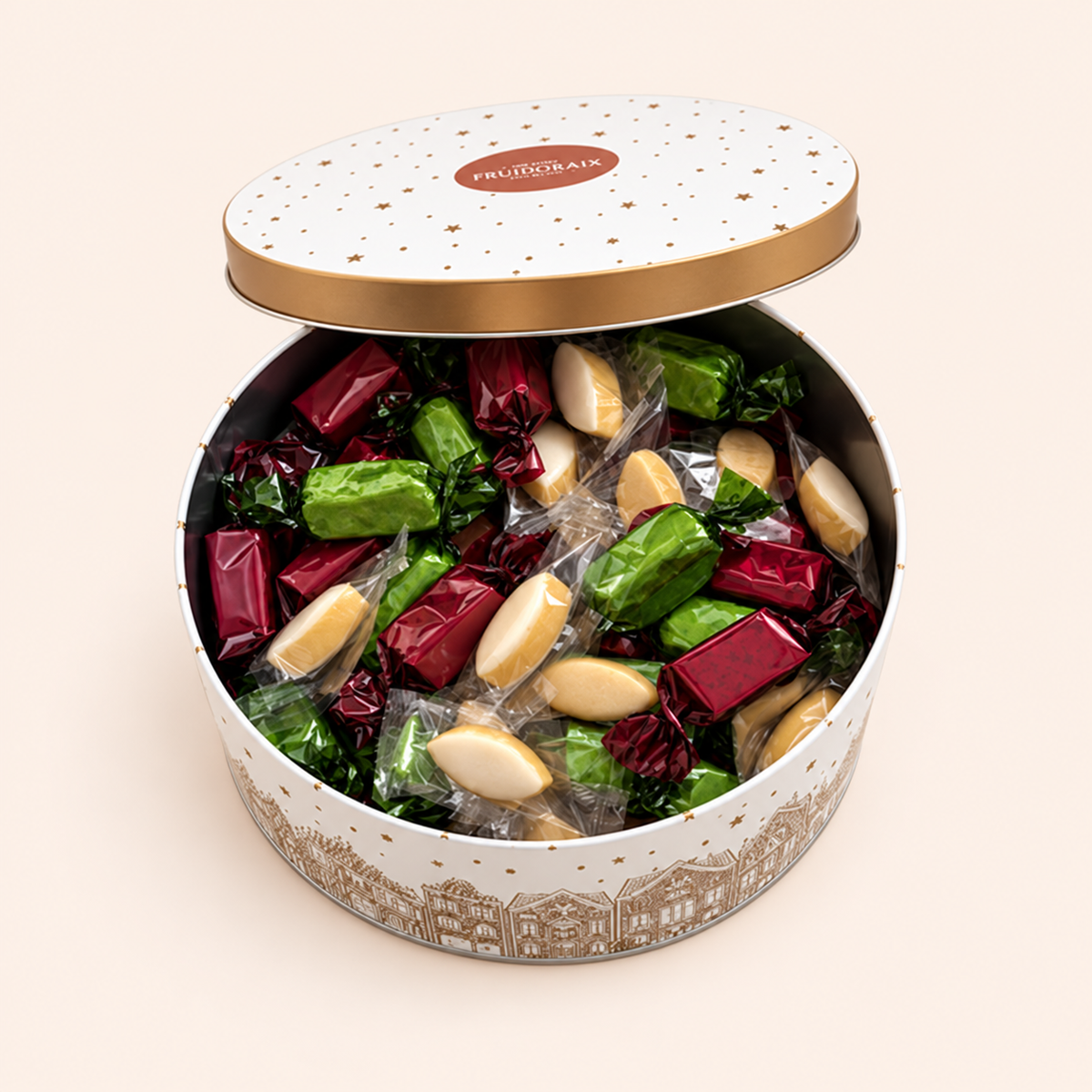 Les Trésors de Provence : mini-calissons et papillotes de nougat - Boite métal 360g