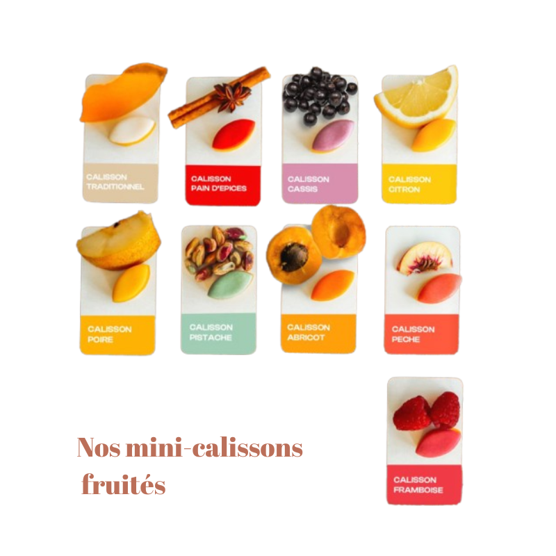 Mini-calissons fruités – vrac 2 kg (environ 230–250 pièces) Fruidoraix