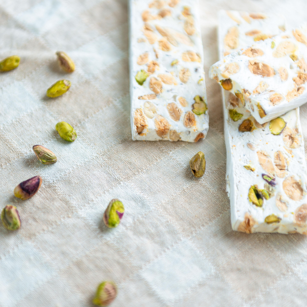Barre de Nougat blanc de Provence aux Pistache 80g Ma boutique