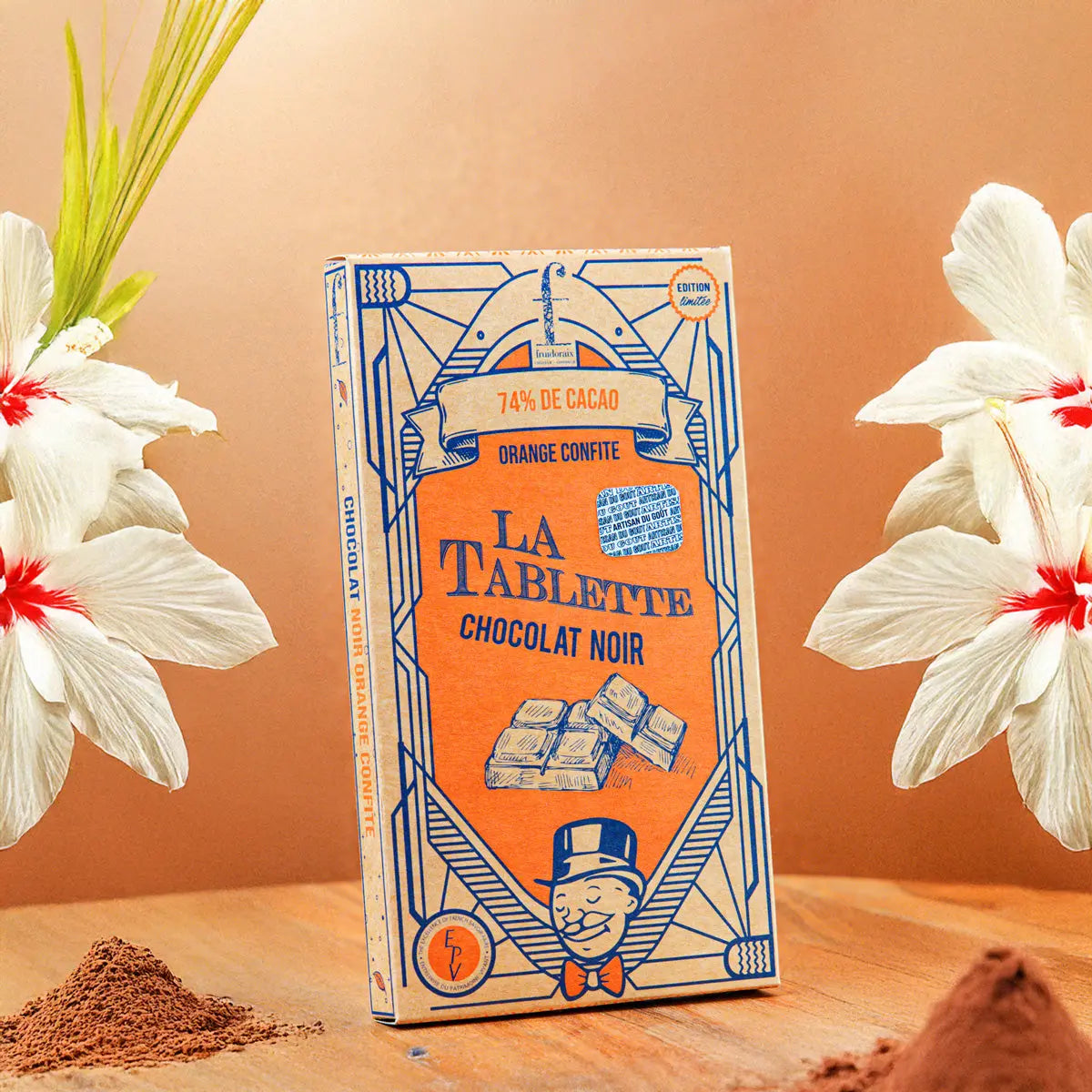 Tablette chocolat oranges confites 100 g La confiserie Fruidoraix