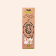 Barre de nougat à la pistache Maison Fruidoraix dans son emballage en carton kraft avec illustration ludique