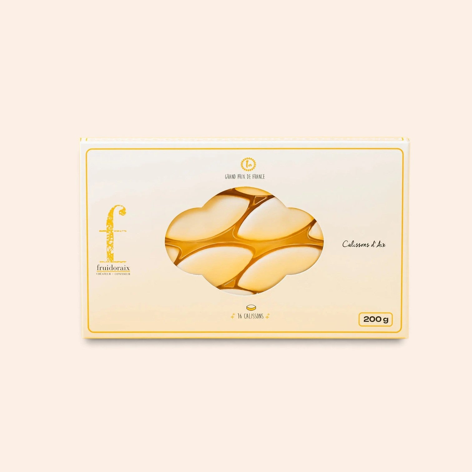 Étui de 200g de Calissons d'Aix Maison Fruidoraix avec glaçage royal blanc et amandes