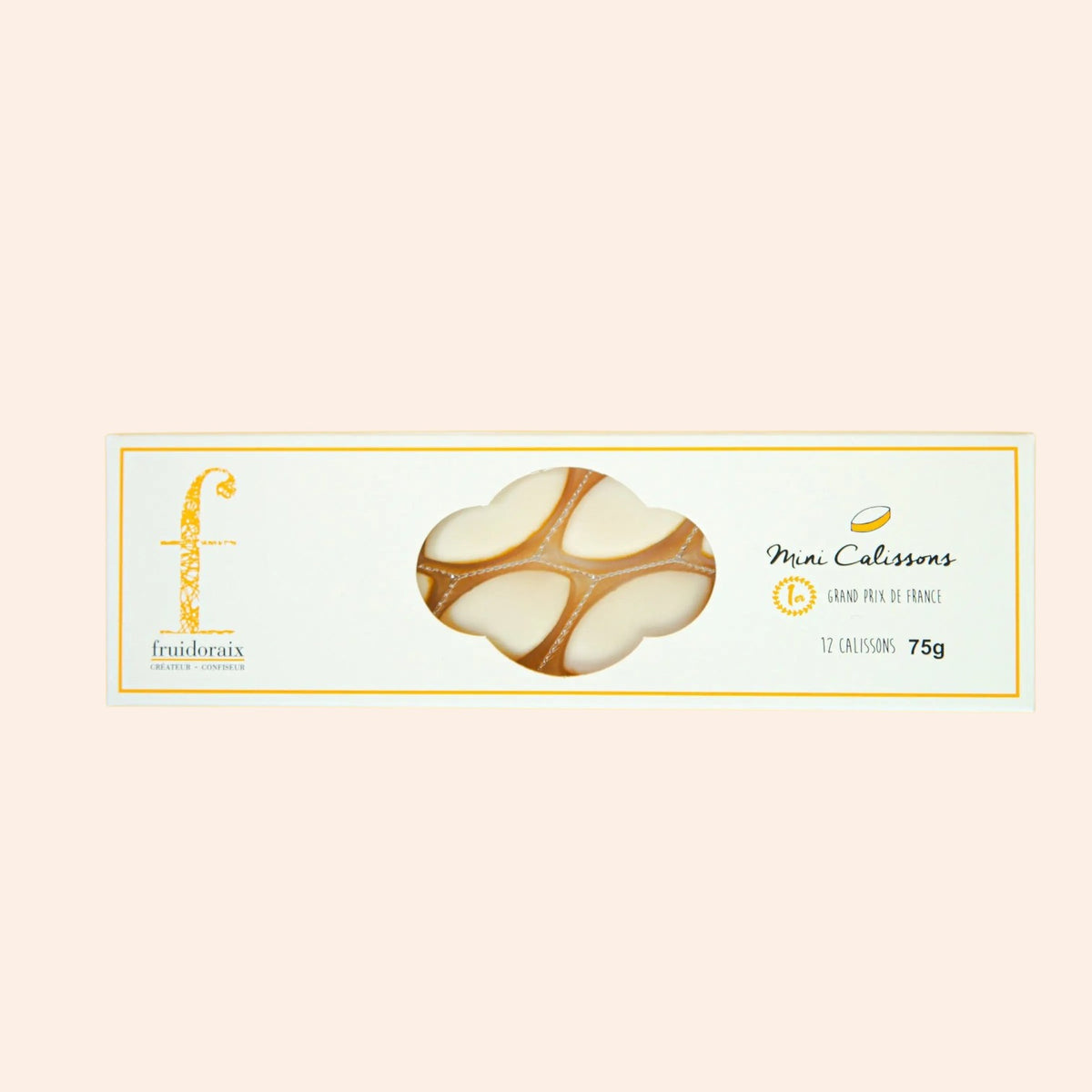 Étui de 12 mini calissons d'Aix Maison Fruidoraix, spécialité provençale aux amandes et melon confit, 75g.