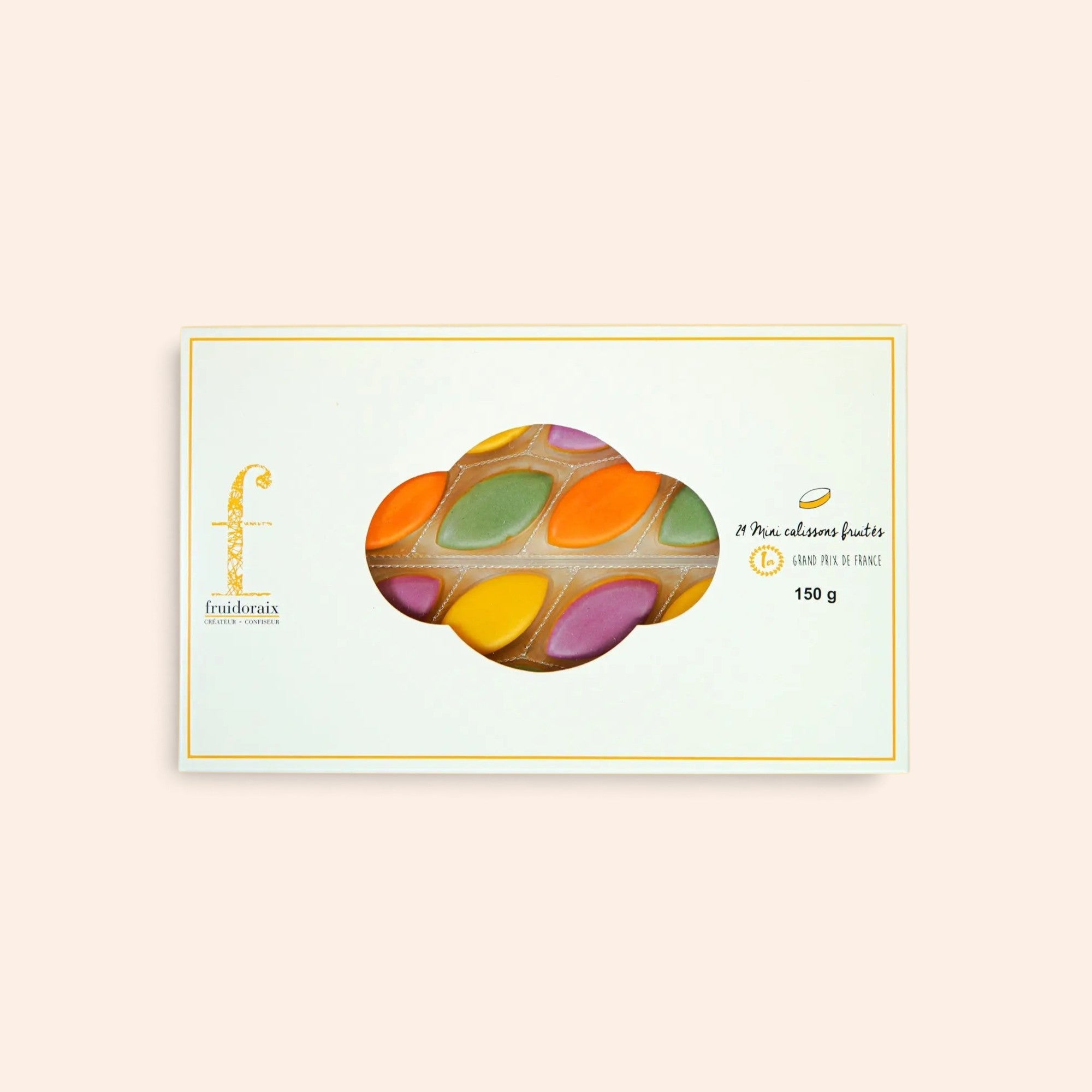 Etui de mini calissons fruités Maison Fruidoraix aux saveurs variées, confiserie artisanale provençale de 150 g