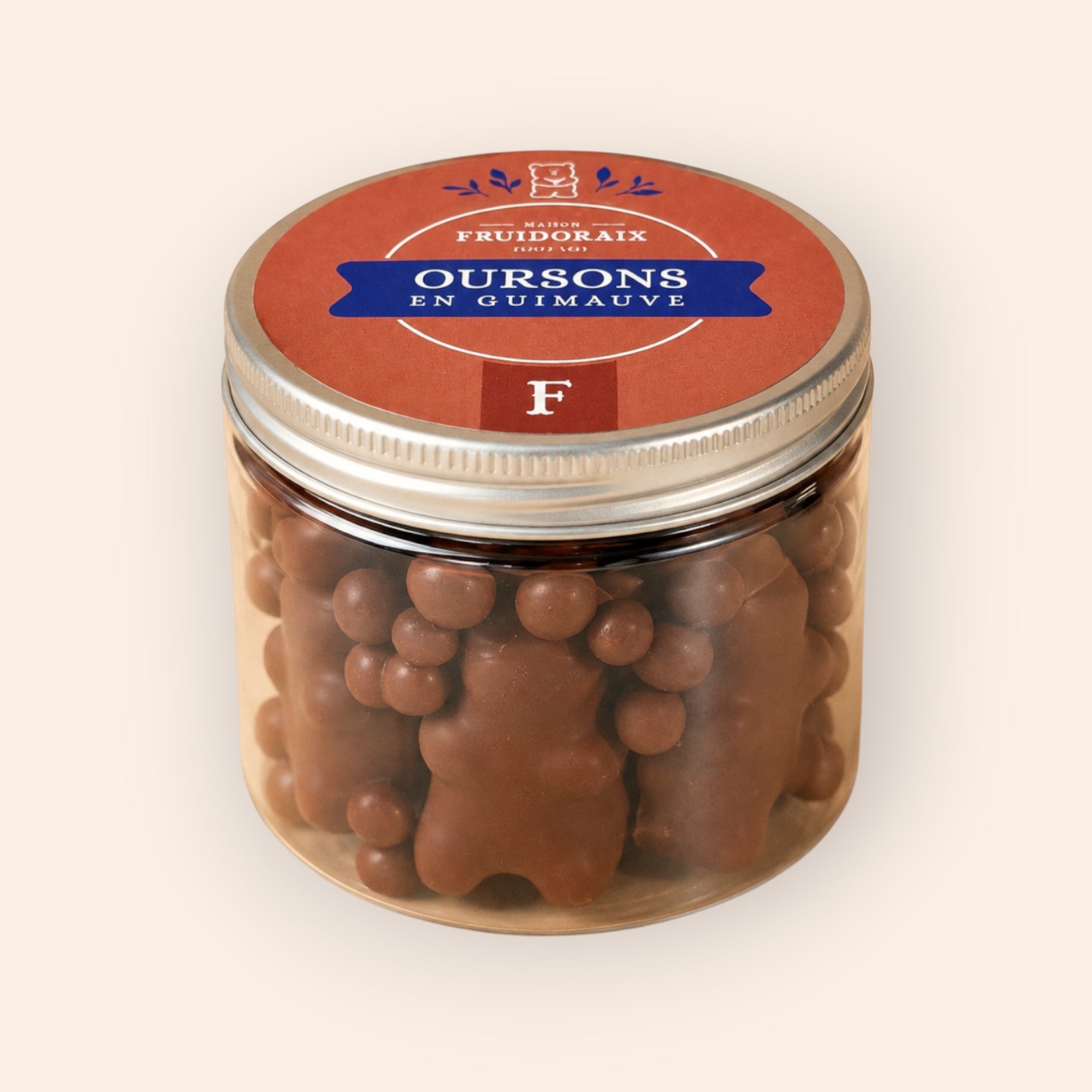 Pot Maison Fruidoraix rempli d'oursons en guimauve enrobés de chocolat au lait et de maïs soufflé croustillant