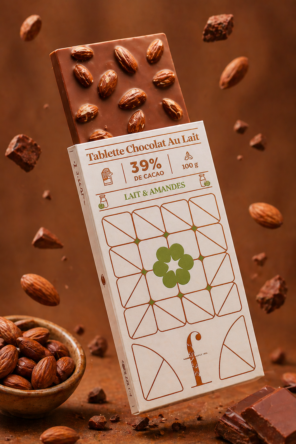 Tablette chocolat lait & amandes 100g Ma boutique