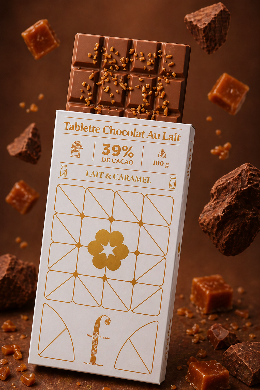 Tablette chocolat caramel 100 g Ma boutique